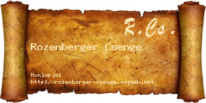 Rozenberger Csenge névjegykártya